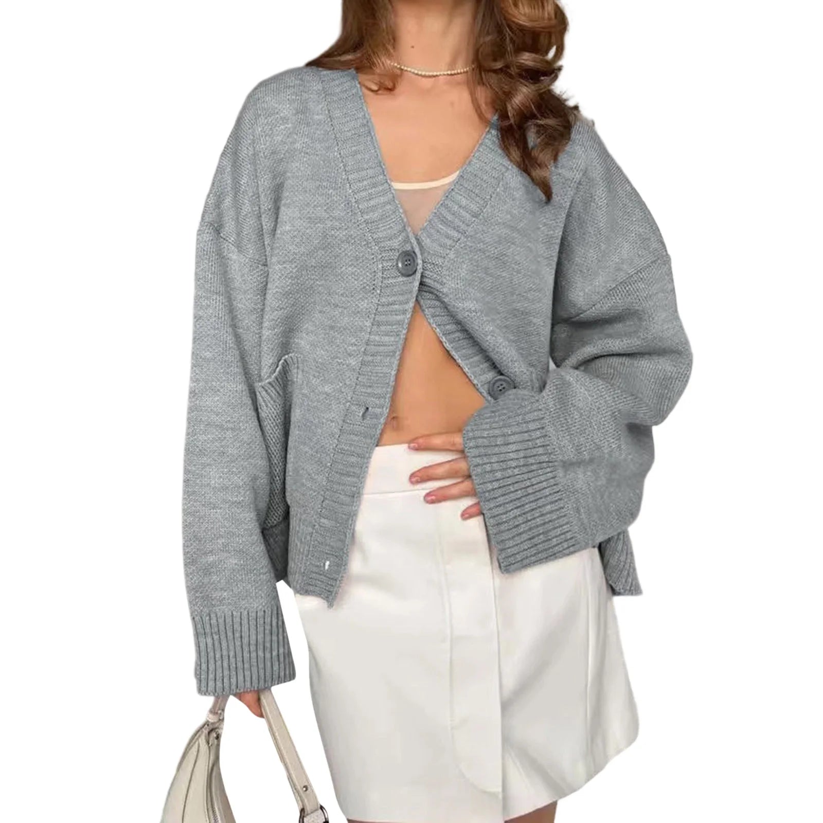 V-Neck Button Down Cardigan